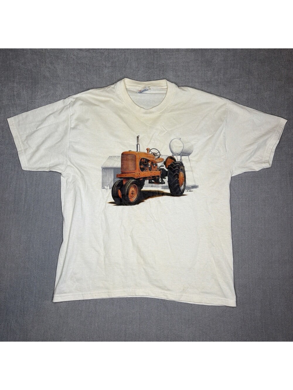 Vintage Tractor Art Air Waves T-Shirt Men’s L Farming Country Farmer 90s